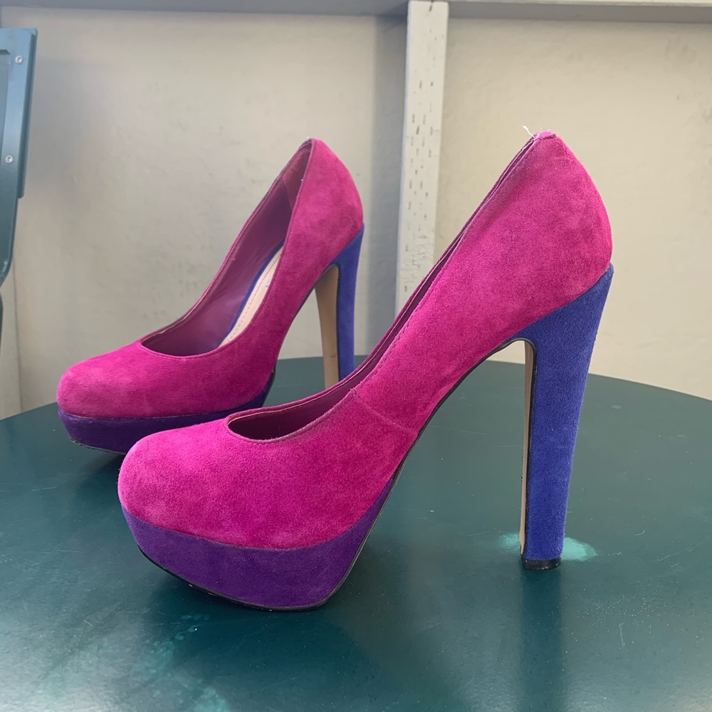 Steve Madden Suede Colorblock Heels
